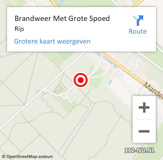 Locatie op kaart van de 112 melding: Brandweer Met Grote Spoed Naar Rijs op 2 december 2016 12:55