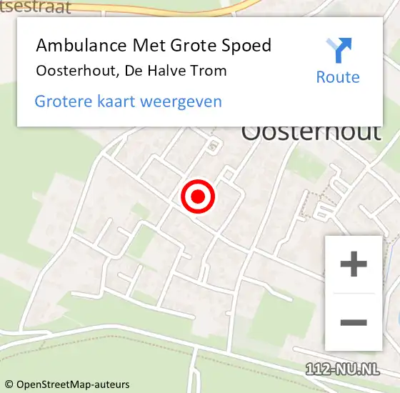 Locatie op kaart van de 112 melding: Ambulance Met Grote Spoed Naar Oosterhout, De Halve Trom op 2 december 2016 13:48
