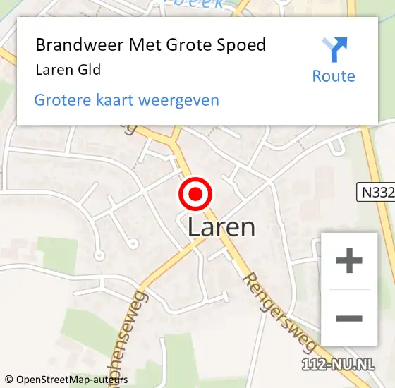 Locatie op kaart van de 112 melding: Brandweer Met Grote Spoed Naar Laren Gld op 3 januari 2014 10:05