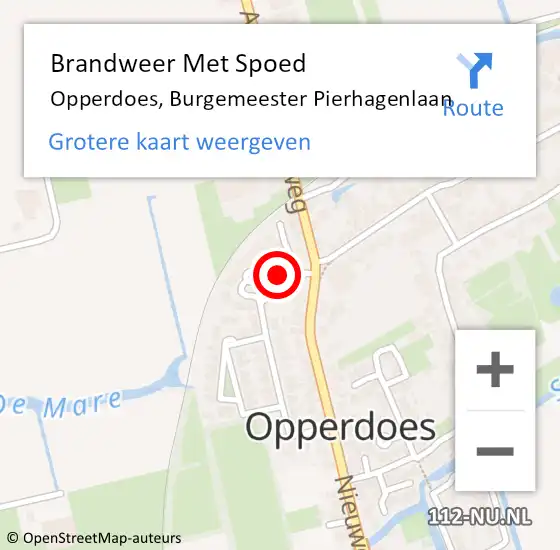 Locatie op kaart van de 112 melding: Brandweer Met Spoed Naar Opperdoes, Burgemeester Pierhagenlaan op 2 december 2016 17:54