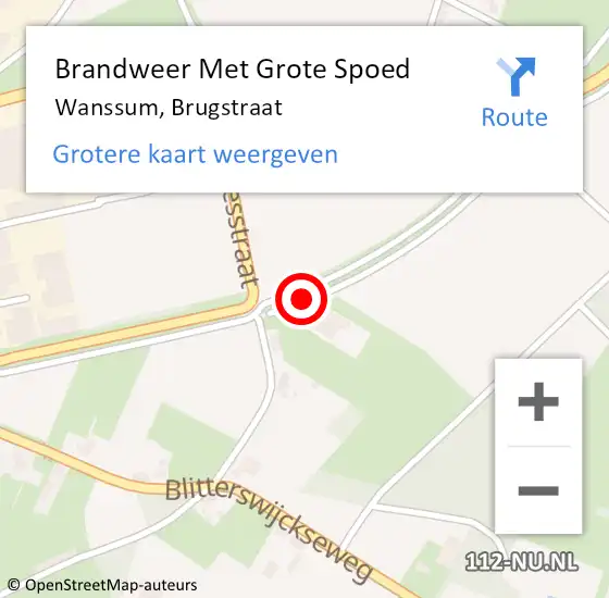 Locatie op kaart van de 112 melding: Brandweer Met Grote Spoed Naar Wanssum, Brugstraat op 2 december 2016 18:18