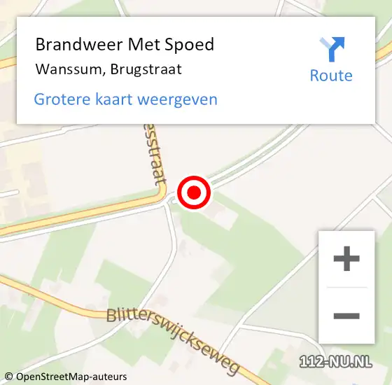 Locatie op kaart van de 112 melding: Brandweer Met Spoed Naar Wanssum, Brugstraat op 2 december 2016 18:33