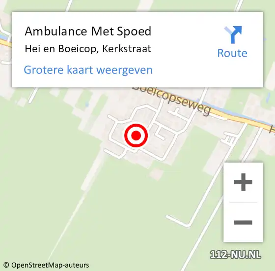 Locatie op kaart van de 112 melding: Ambulance Met Spoed Naar Hei en Boeicop, Kerkstraat op 2 december 2016 20:24