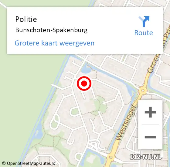 Locatie op kaart van de 112 melding: Politie Bunschoten-Spakenburg op 2 december 2016 21:00