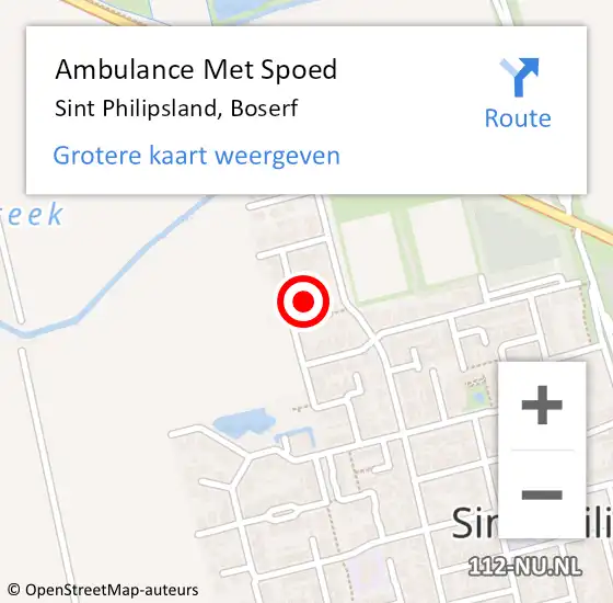 Locatie op kaart van de 112 melding: Ambulance Met Spoed Naar Sint Philipsland, Boserf op 2 december 2016 21:27