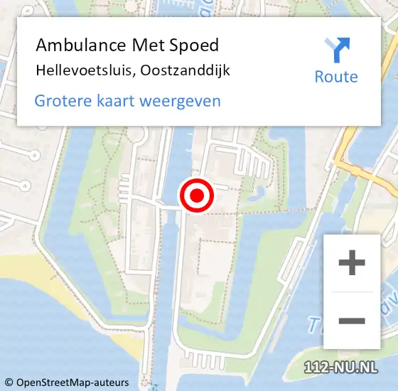 Locatie op kaart van de 112 melding: Ambulance Met Spoed Naar Hellevoetsluis, Oostzanddijk op 2 december 2016 23:34