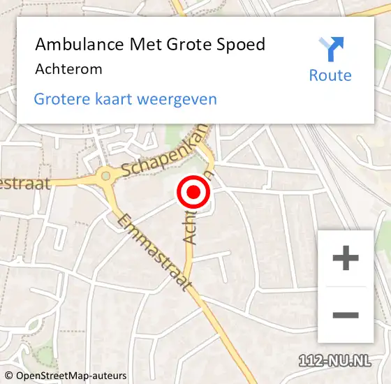 Locatie op kaart van de 112 melding: Ambulance Met Grote Spoed Naar Achterom op 3 december 2016 00:44