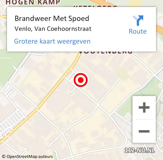 Locatie op kaart van de 112 melding: Brandweer Met Spoed Naar Venlo, Van Coehoornstraat op 3 december 2016 02:38