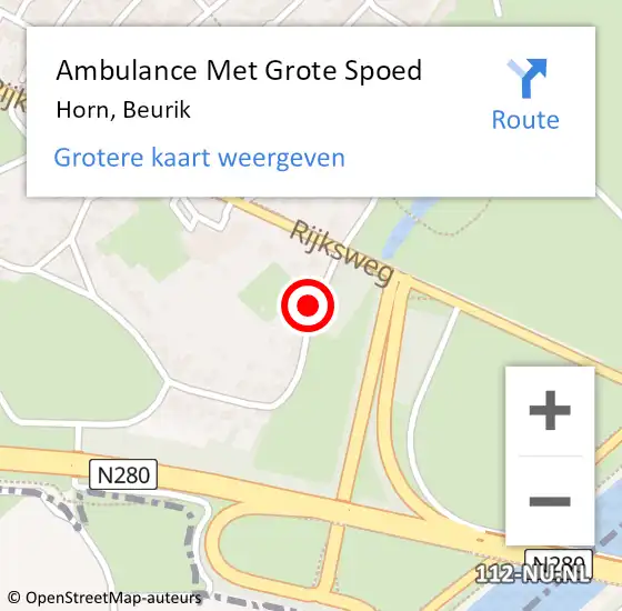 Locatie op kaart van de 112 melding: Ambulance Met Grote Spoed Naar Horn, Beurik op 3 december 2016 04:21