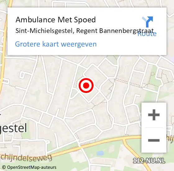 Locatie op kaart van de 112 melding: Ambulance Met Spoed Naar Sint-Michielsgestel, Regent Bannenbergstraat op 3 december 2016 10:12