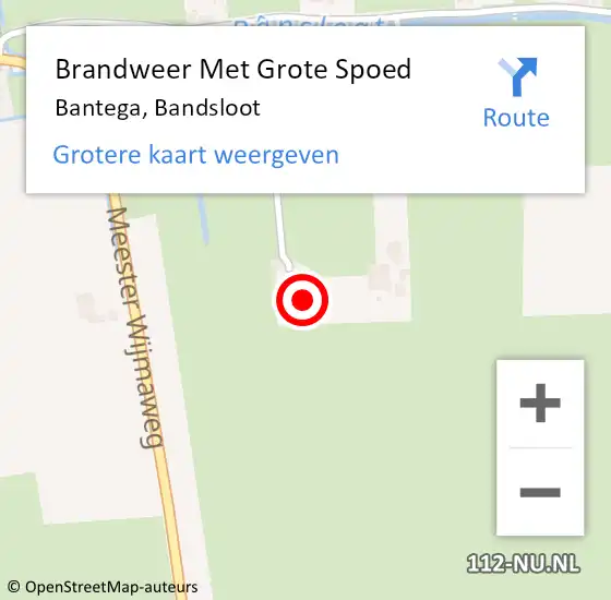 Locatie op kaart van de 112 melding: Brandweer Met Grote Spoed Naar Bantega, Bandsloot op 3 december 2016 11:25