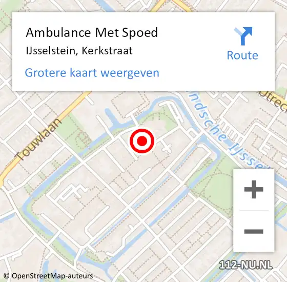 Locatie op kaart van de 112 melding: Ambulance Met Spoed Naar IJsselstein, Kerkstraat op 3 december 2016 11:52