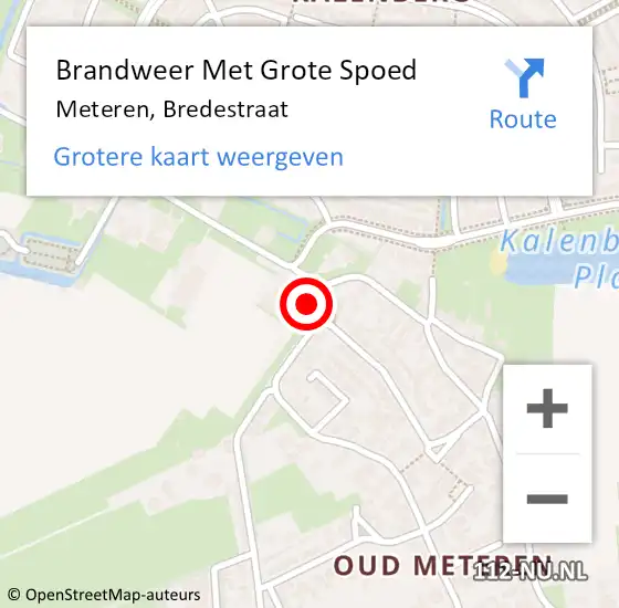 Locatie op kaart van de 112 melding: Brandweer Met Grote Spoed Naar Meteren, Bredestraat op 3 december 2016 12:08