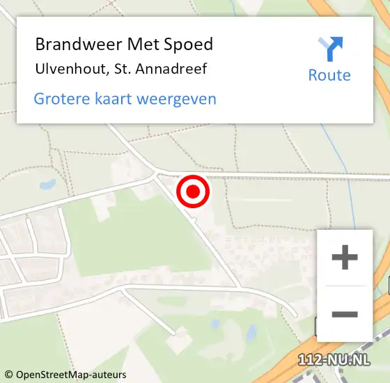 Locatie op kaart van de 112 melding: Brandweer Met Spoed Naar Ulvenhout, St. Annadreef op 3 december 2016 14:00