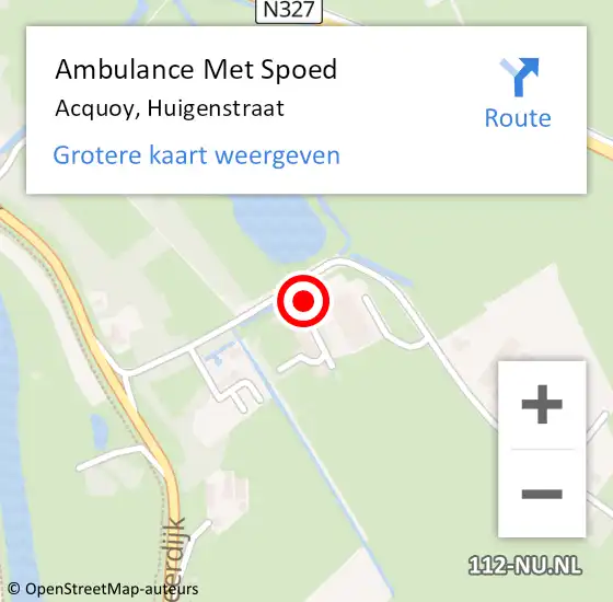 Locatie op kaart van de 112 melding: Ambulance Met Spoed Naar Acquoy, Huigenstraat op 3 december 2016 14:06