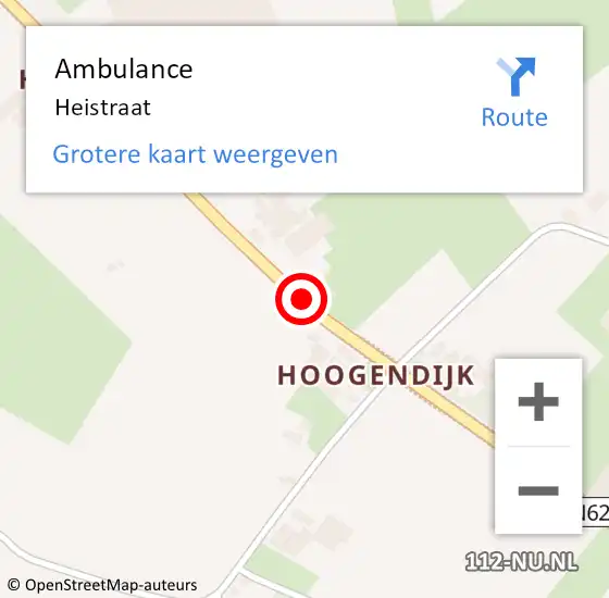 Locatie op kaart van de 112 melding: Ambulance Oosteind, Heistraat op 3 december 2016 14:09