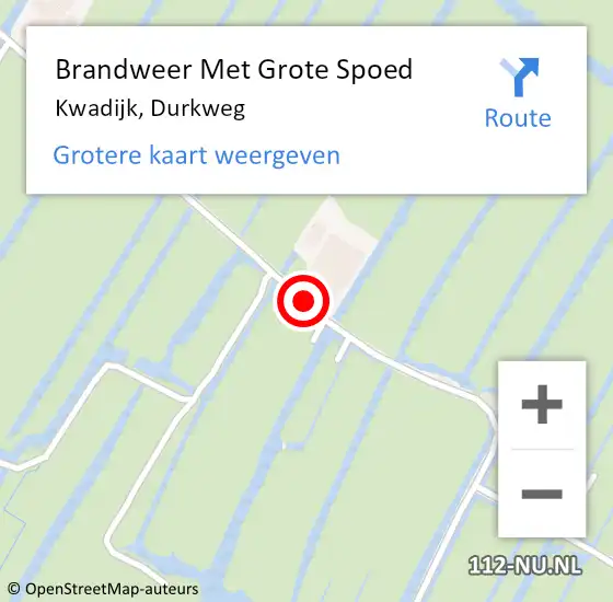 Locatie op kaart van de 112 melding: Brandweer Met Grote Spoed Naar Kwadijk, Durkweg op 3 december 2016 14:37