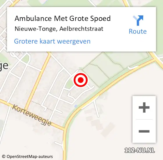 Locatie op kaart van de 112 melding: Ambulance Met Grote Spoed Naar Nieuwe-Tonge, Aelbrechtstraat op 3 december 2016 15:01