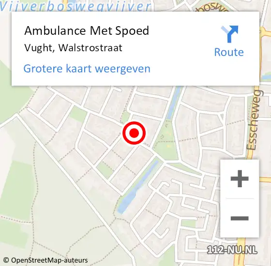 Locatie op kaart van de 112 melding: Ambulance Met Spoed Naar Vught, Walstrostraat op 3 januari 2014 11:29