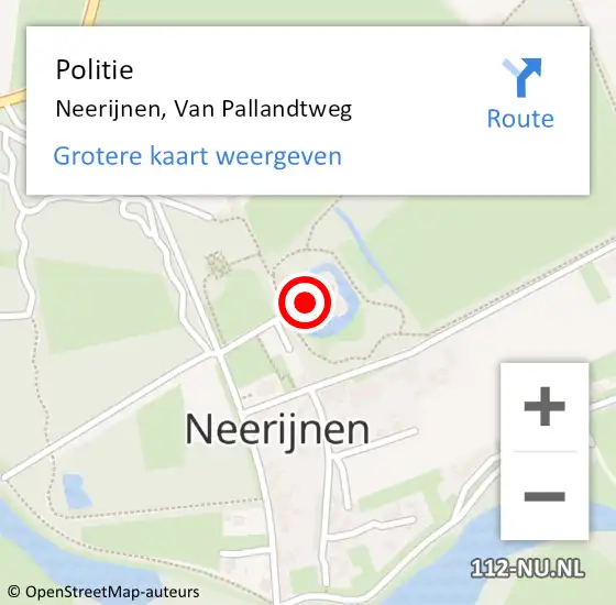 Locatie op kaart van de 112 melding: Politie Neerijnen, Van Pallandtweg op 3 december 2016 15:27