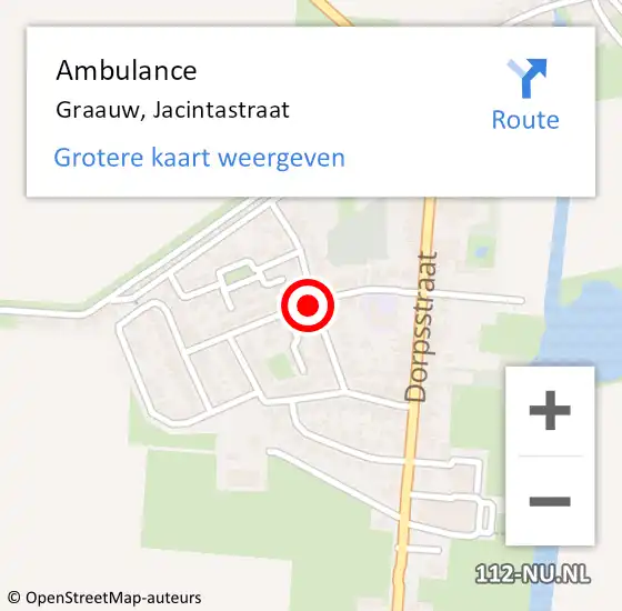 Locatie op kaart van de 112 melding: Ambulance Graauw, Rozenstraat op 3 december 2016 17:04