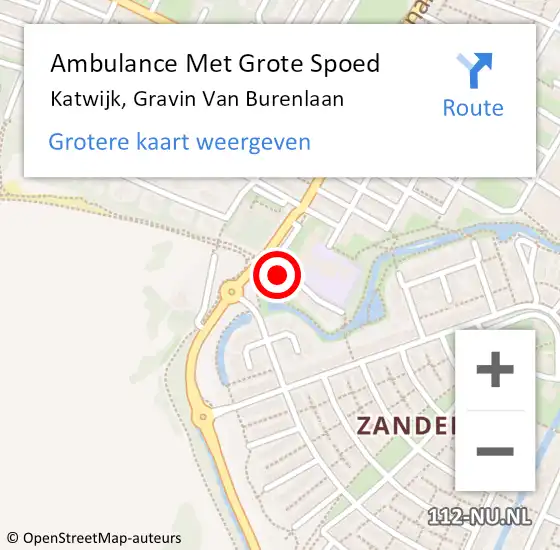 Locatie op kaart van de 112 melding: Ambulance Met Grote Spoed Naar Katwijk, Gravin Van Burenlaan op 3 januari 2014 11:44