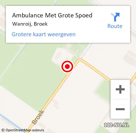 Locatie op kaart van de 112 melding: Ambulance Met Grote Spoed Naar Wanroij, Broek op 3 december 2016 20:37