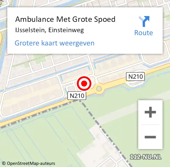 Locatie op kaart van de 112 melding: Ambulance Met Grote Spoed Naar IJsselstein, Einsteinweg op 3 december 2016 22:56