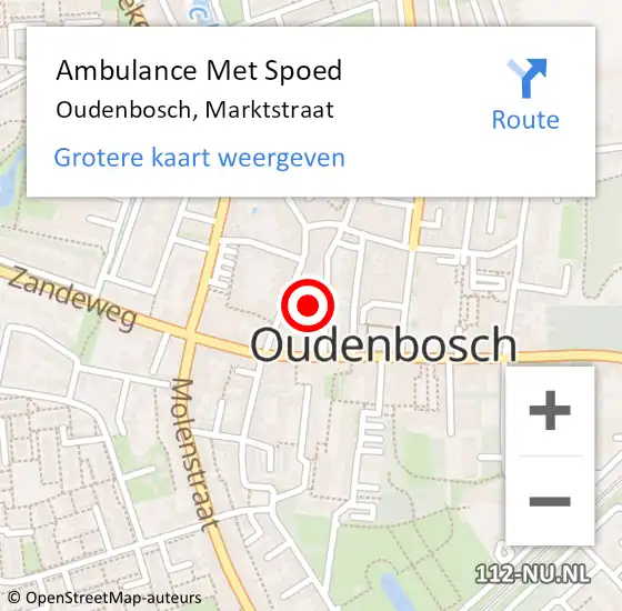 Locatie op kaart van de 112 melding: Ambulance Met Spoed Naar Oudenbosch, Marktstraat op 4 december 2016 03:20