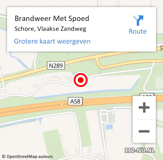 Locatie op kaart van de 112 melding: Brandweer Met Spoed Naar Schore, Vlaakse Zandweg op 4 december 2016 05:28