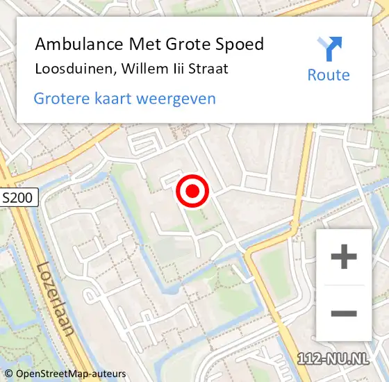 Locatie op kaart van de 112 melding: Ambulance Met Grote Spoed Naar Loosduinen, Willem Iii Straat op 3 januari 2014 12:28