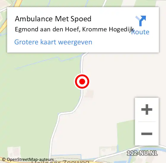 Locatie op kaart van de 112 melding: Ambulance Met Spoed Naar Egmond aan den Hoef, Kromme Hogedijk op 4 december 2016 09:19