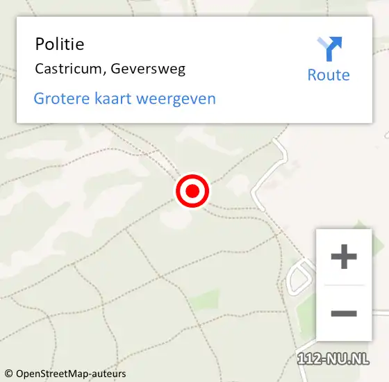 Locatie op kaart van de 112 melding: Politie Castricum, Geversweg op 4 december 2016 09:38