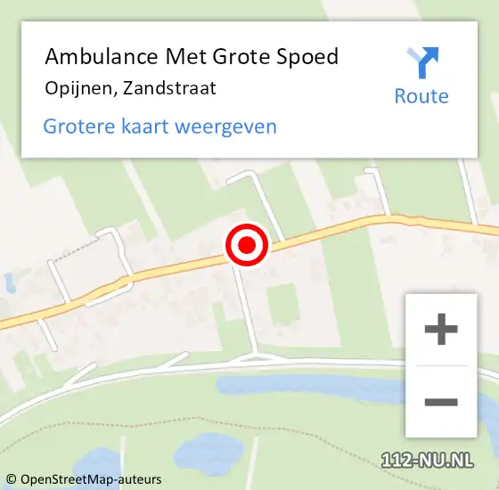 Locatie op kaart van de 112 melding: Ambulance Met Grote Spoed Naar Opijnen, Zandstraat op 4 december 2016 10:02