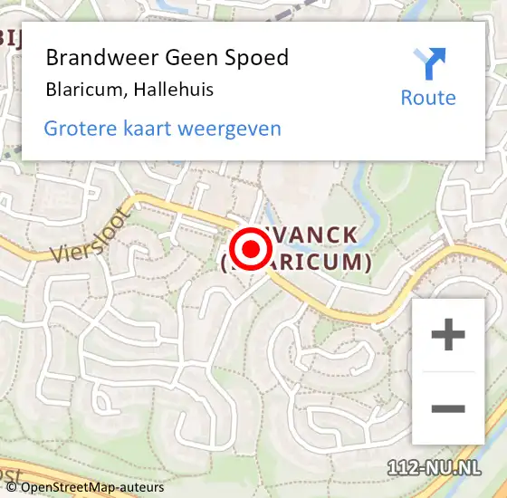 Locatie op kaart van de 112 melding: Brandweer Geen Spoed Naar Blaricum, Hallehuis op 4 december 2016 10:25