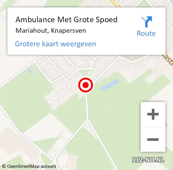 Locatie op kaart van de 112 melding: Ambulance Met Grote Spoed Naar Mariahout, Knapersven op 4 december 2016 10:46