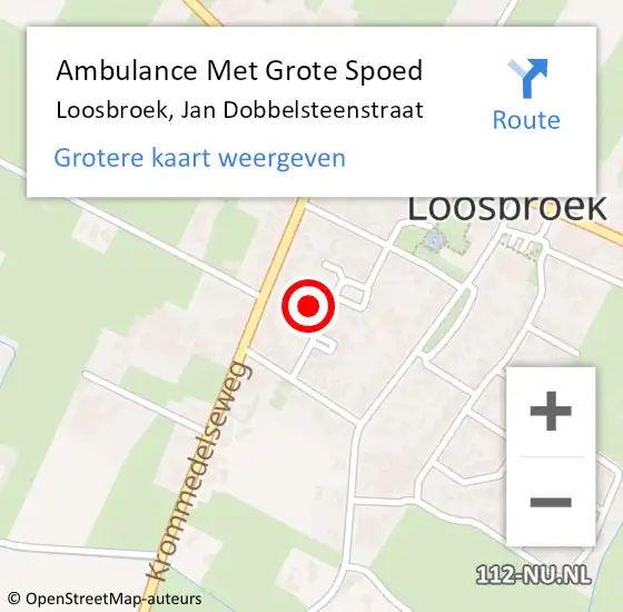 Locatie op kaart van de 112 melding: Ambulance Met Grote Spoed Naar Loosbroek, Jan Dobbelsteenstraat op 4 december 2016 11:20