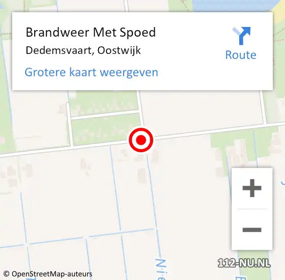 Locatie op kaart van de 112 melding: Brandweer Met Spoed Naar Dedemsvaart, Oostwijk op 4 december 2016 12:13