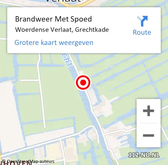 Locatie op kaart van de 112 melding: Brandweer Met Spoed Naar Woerdense Verlaat, Grechtkade op 4 december 2016 15:00