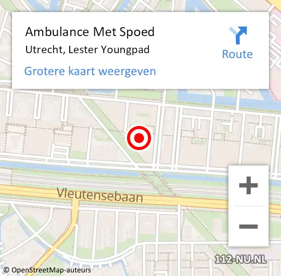 Locatie op kaart van de 112 melding: Ambulance Met Spoed Naar Utrecht, Lester Youngpad op 4 december 2016 16:08