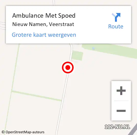 Locatie op kaart van de 112 melding: Ambulance Met Spoed Naar Nieuw Namen, Veerstraat op 4 december 2016 17:02