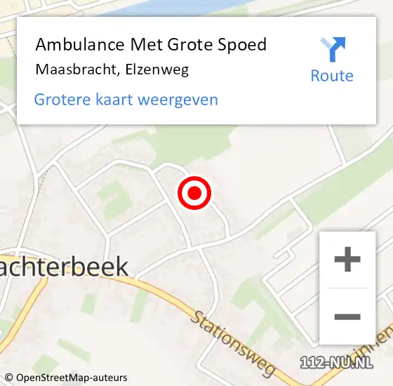 Locatie op kaart van de 112 melding: Ambulance Met Grote Spoed Naar Maasbracht, Elzenweg op 4 december 2016 22:24