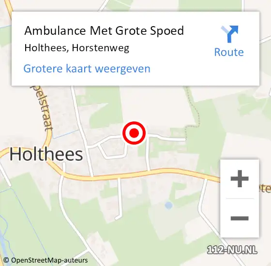 Locatie op kaart van de 112 melding: Ambulance Met Grote Spoed Naar Holthees, Horstenweg op 4 december 2016 23:59