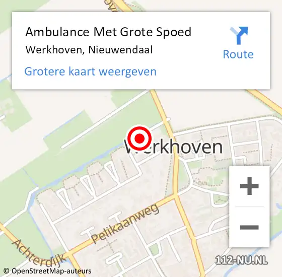 Locatie op kaart van de 112 melding: Ambulance Met Grote Spoed Naar Werkhoven, Nieuwendaal op 5 december 2016 02:49