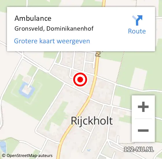 Locatie op kaart van de 112 melding: Ambulance Gronsveld, Dominikanenhof op 5 december 2016 08:41
