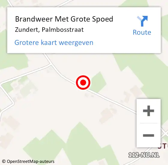 Locatie op kaart van de 112 melding: Brandweer Met Grote Spoed Naar Zundert, Palmbosstraat op 5 december 2016 09:34