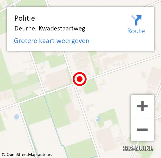 Locatie op kaart van de 112 melding: Politie Deurne, Kwadestaartweg op 5 december 2016 10:31