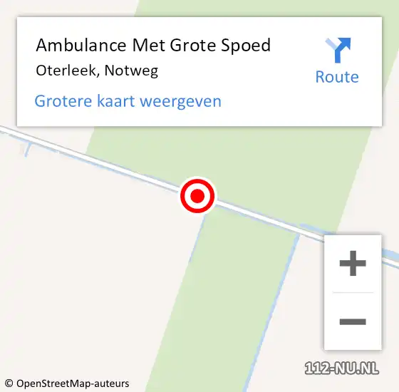 Locatie op kaart van de 112 melding: Ambulance Met Grote Spoed Naar Oterleek, Notweg op 5 december 2016 12:35