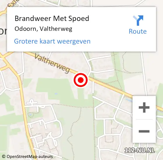 Locatie op kaart van de 112 melding: Brandweer Met Spoed Naar Odoorn, Valtherweg op 5 december 2016 13:08