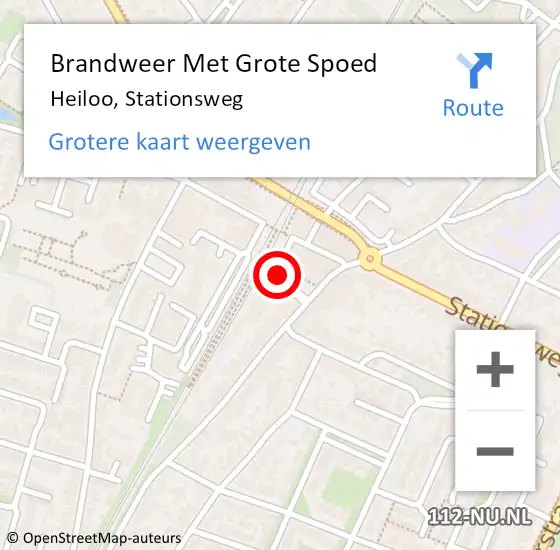 Locatie op kaart van de 112 melding: Brandweer Met Grote Spoed Naar Heiloo, Stationsweg op 5 december 2016 13:09